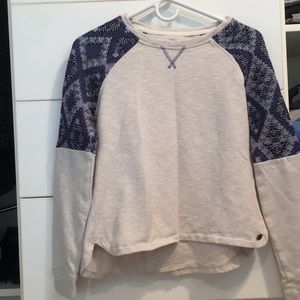 White and blue Roxy sweater